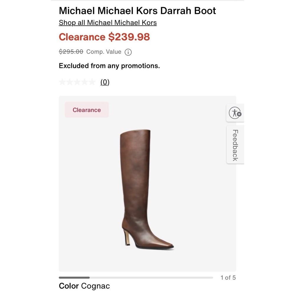 $295 New In Box Michael Kors Darrah Boot Size 9 Brown
